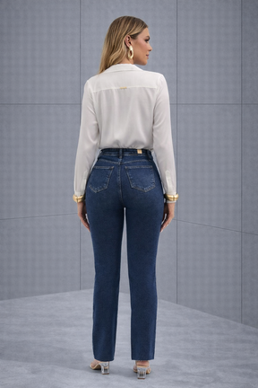 Pantalón de mezclilla recto Nicole