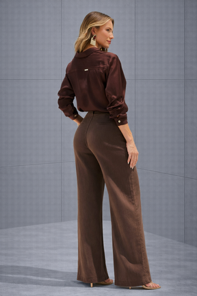 Pantalón palazzo de lino Milena