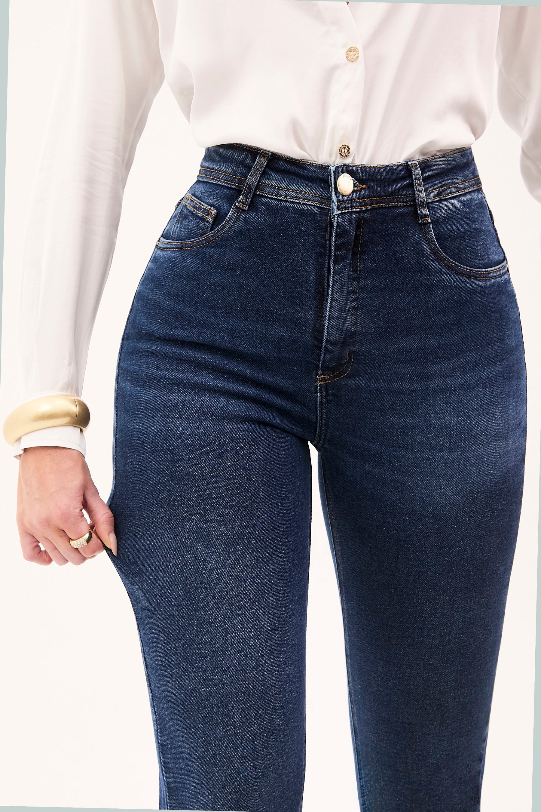 Pantalón de mezclilla recto Nicole