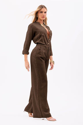 Pantalón palazzo de lino Milena