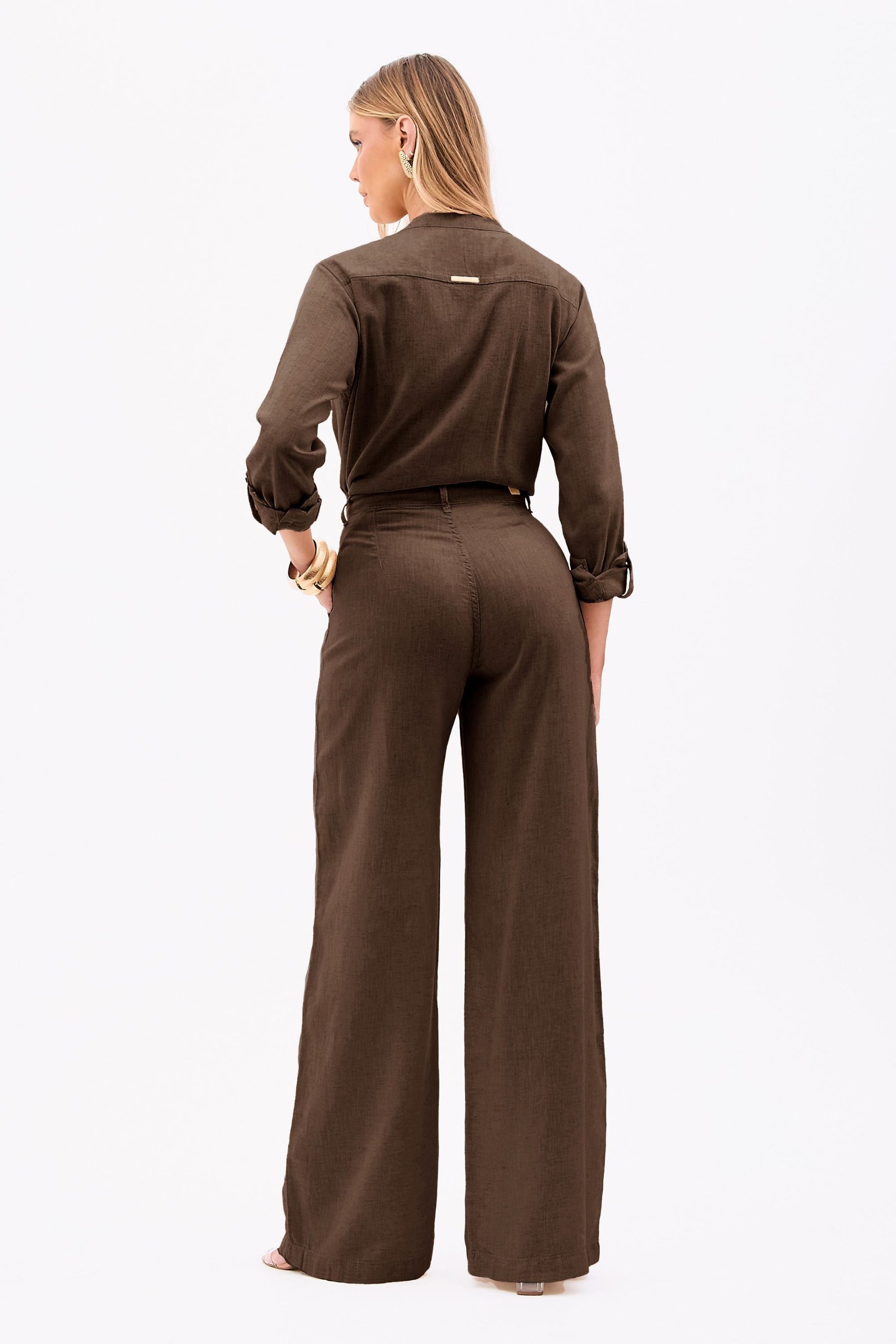 Pantalón palazzo de lino Milena