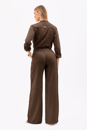 Pantalón palazzo de lino Milena