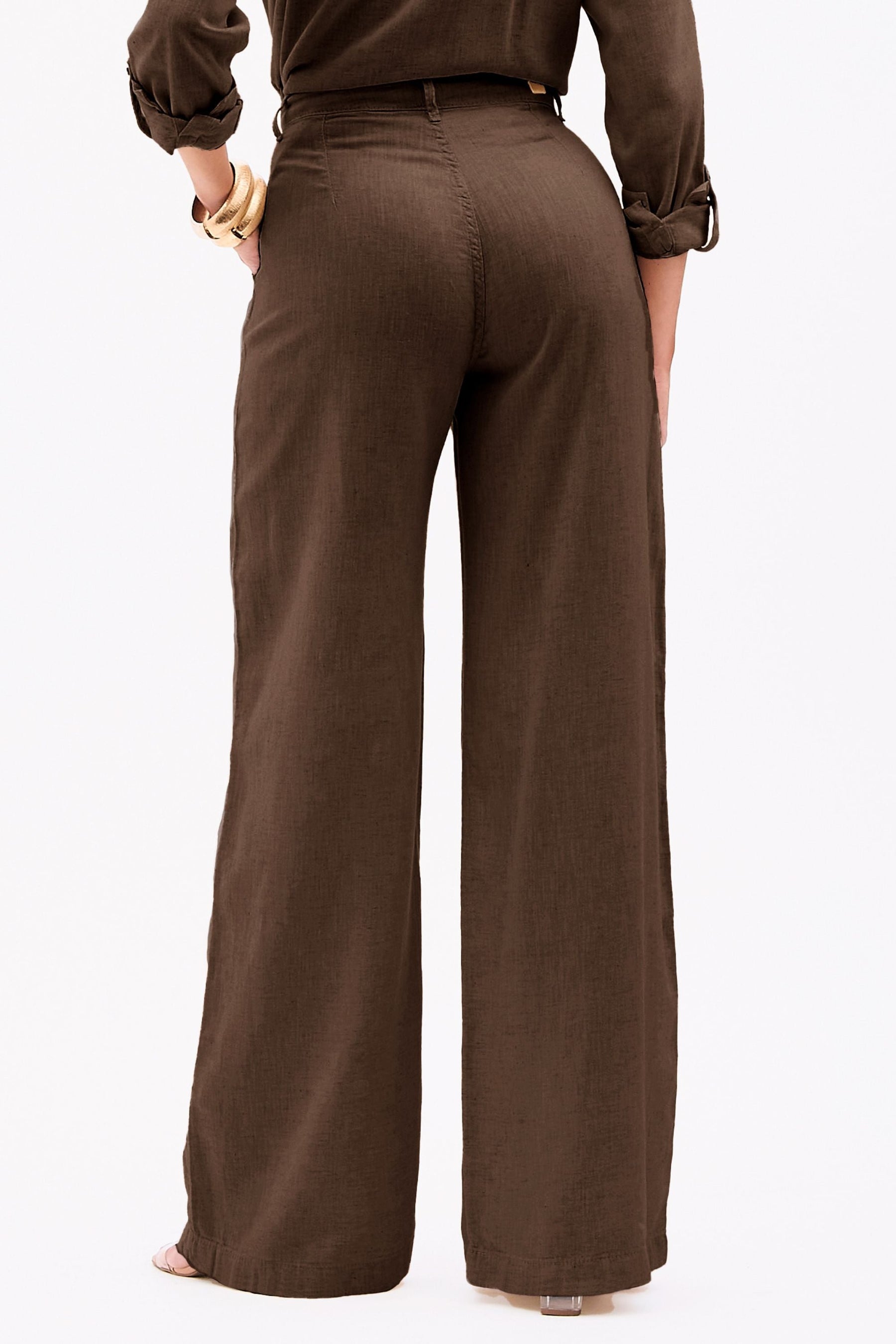 Pantalón palazzo de lino Milena