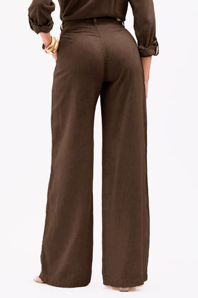 Pantalón palazzo de lino Milena