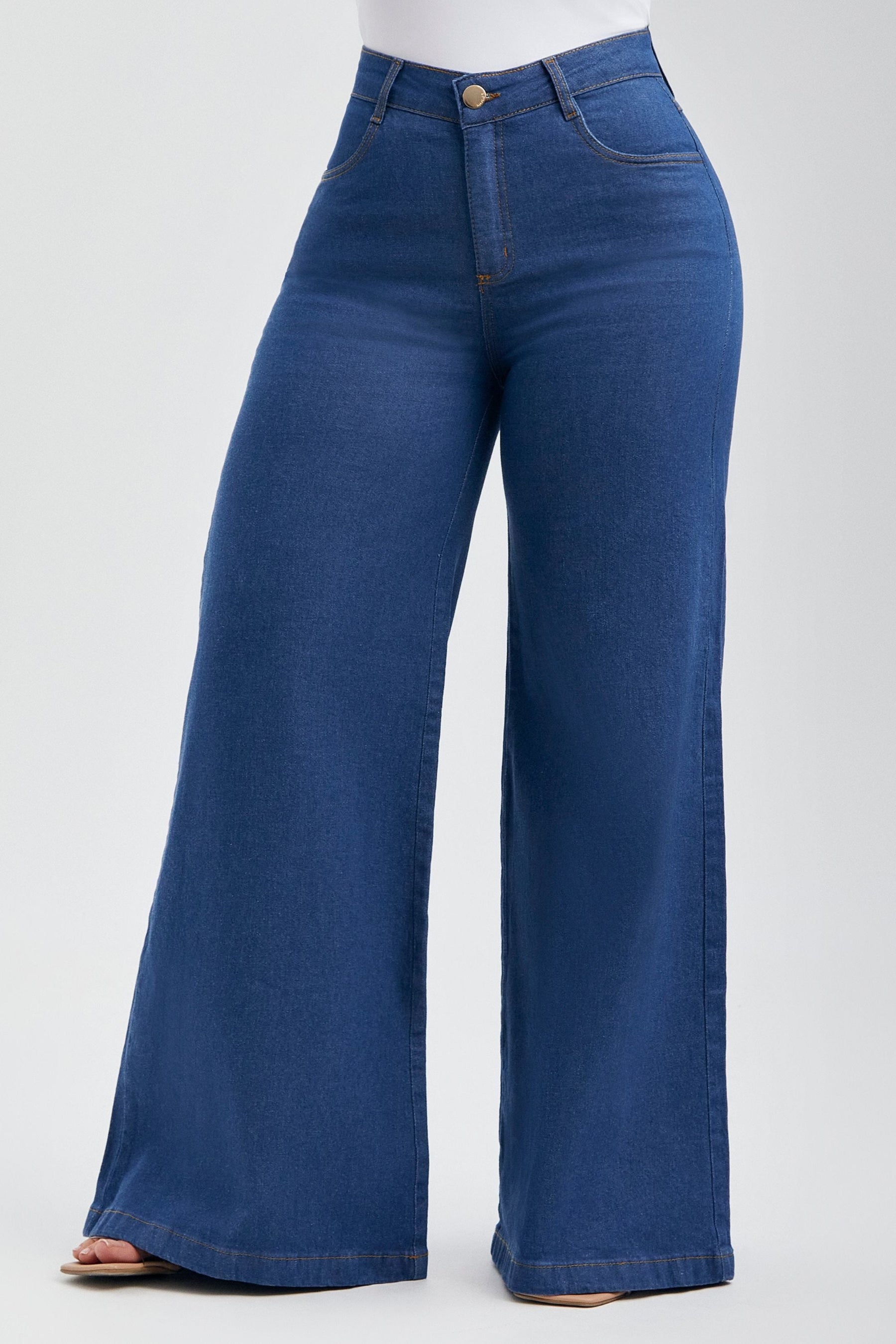 Pantalón palazzo de mezclilla Amélia