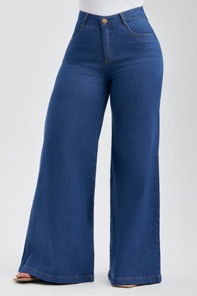 Pantalón palazzo de mezclilla Amélia