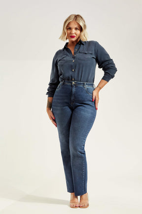 Pantalón de mezclilla recto Nicole