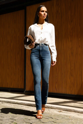 Pantalón de mezclilla recto Nicole