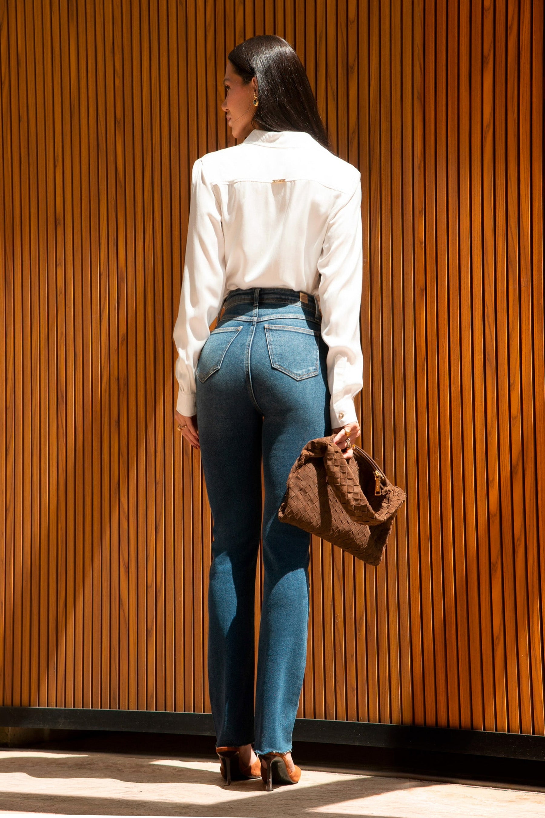 Pantalón de mezclilla recto Nicole